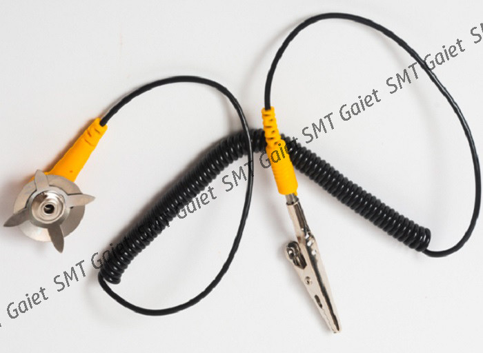Yellow Black ESD Grounding Strap Stretching About 1.8M 0